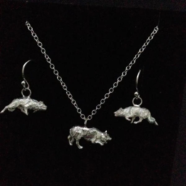 Sterling Silver Border Collie Earrings